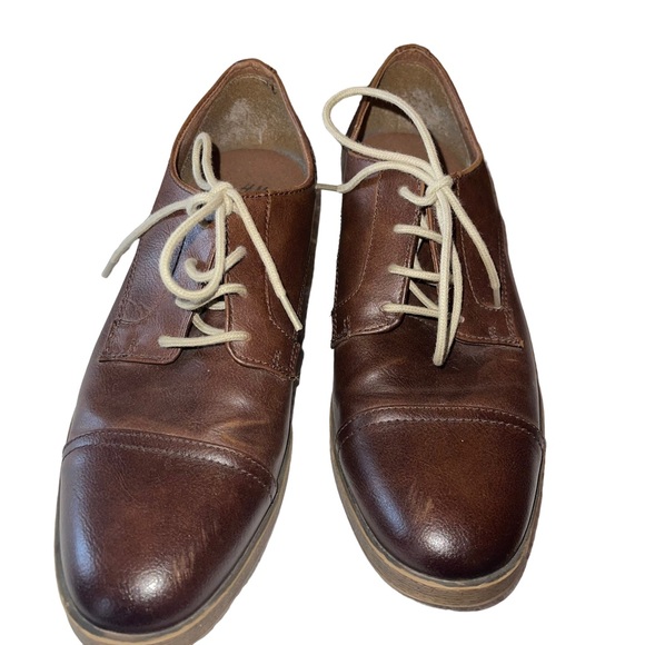 H&M Men’s Leather Loafer Lace Up Loafer Brown Size 41 ( US Size 8.5) Bus Casual - Picture 2 of 7